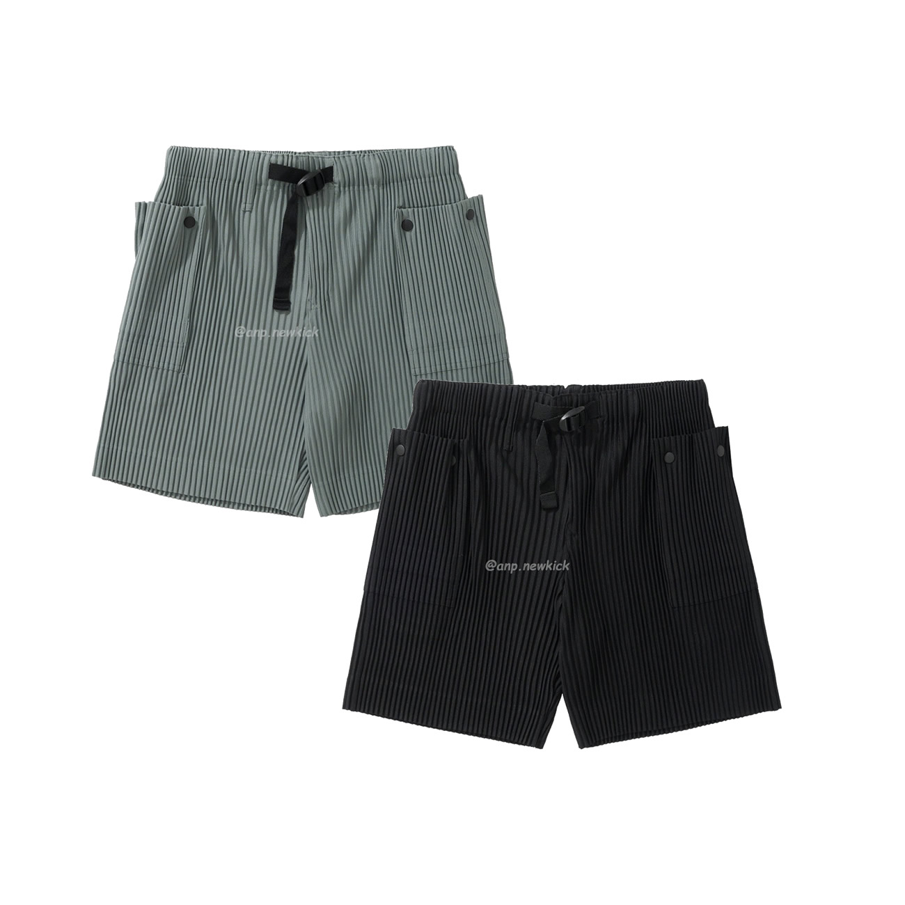 Homme Plissé Issey Miyake Flip Shorts Black Green (1) - newkick.vip